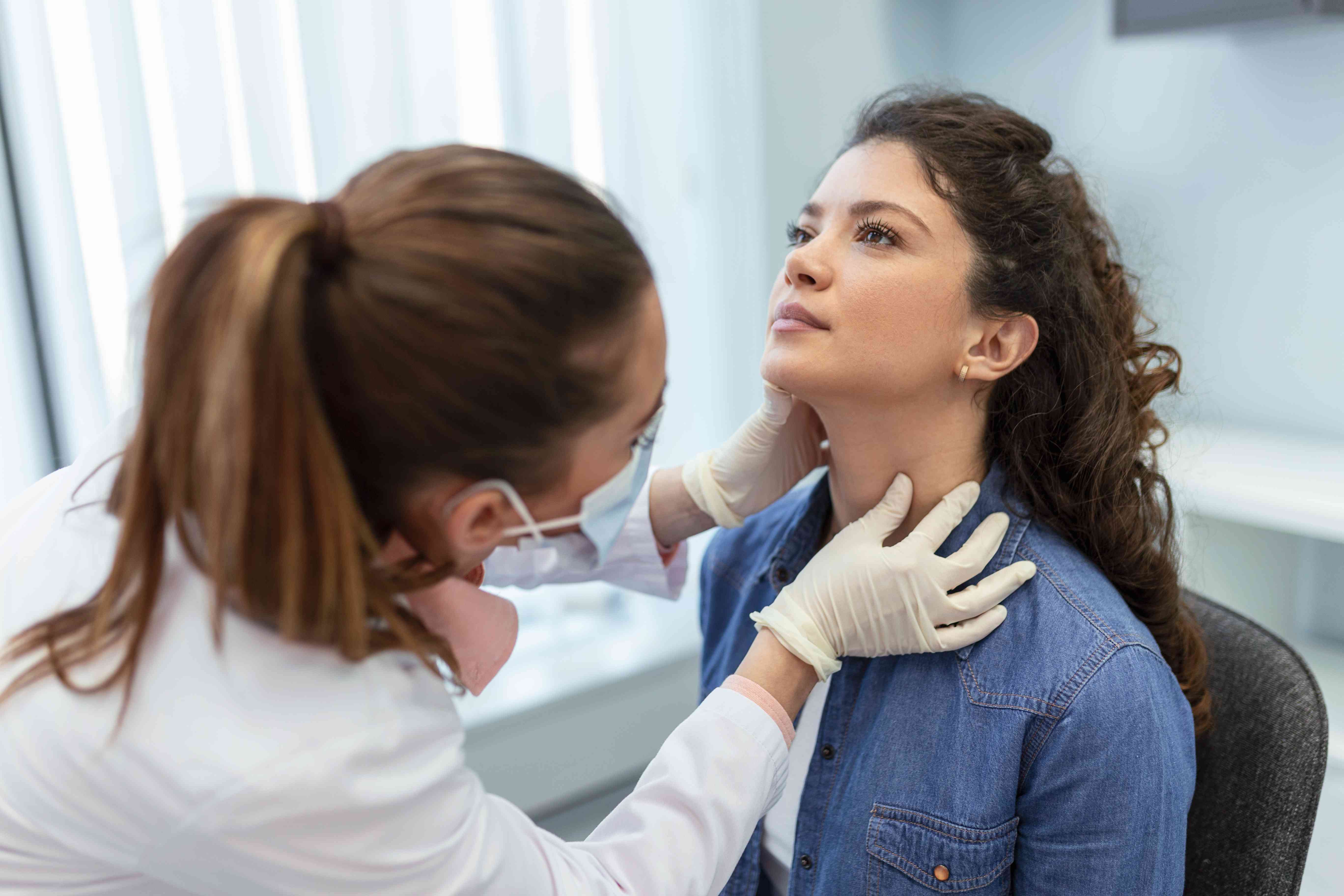 Neck examination for goiter